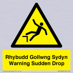 Rhybudd Gollwng Sydyn Warning Sudden Drop